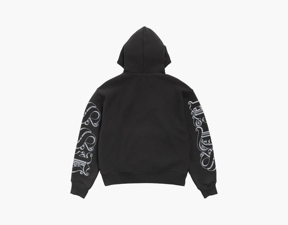 Stussy Motif Print Hoodie Black