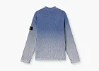 Stone Island Cotton Chenille Degrade Print Crewneck Jumper Avio Blue