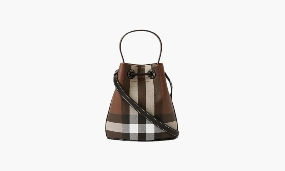 Burberry Mini TB Bucket Bag Dark Birch Brown