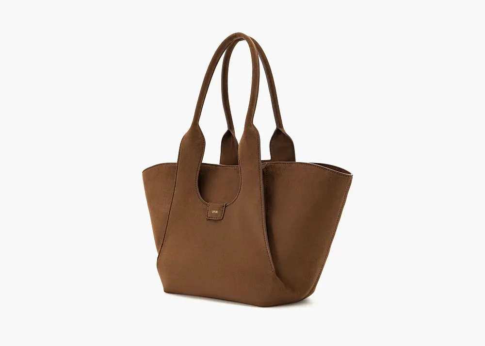 JW PEI Cara Faux Suede Tote Bag Mocha Brown