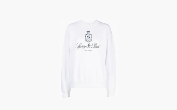 Sporty & Rich logo-print cotton sweatshirt White 