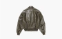 Acne Studios Leather Bomber Jacket Green 