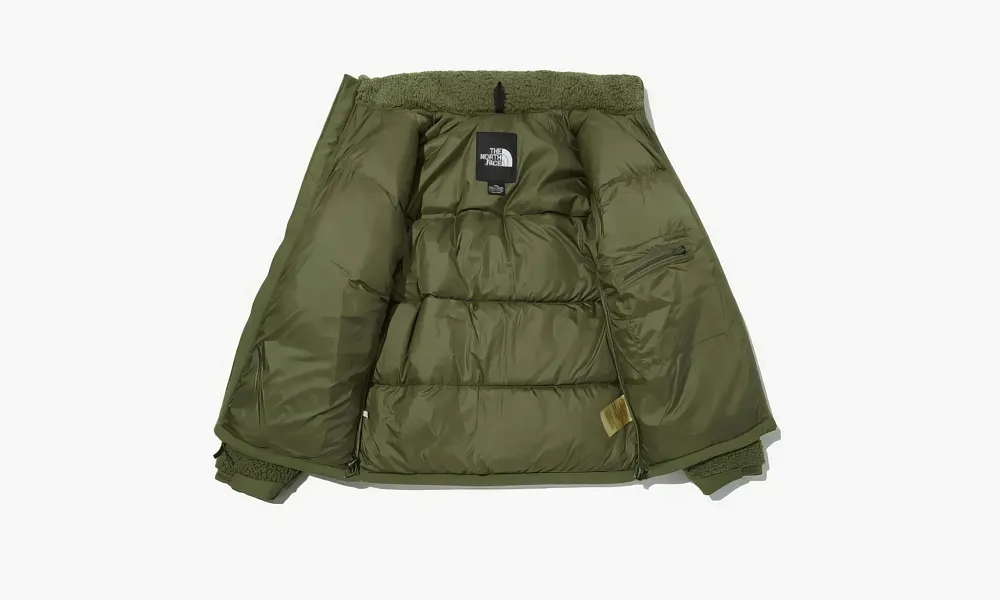 The North Face Sherpa Nuptse Jacket Logo 'green