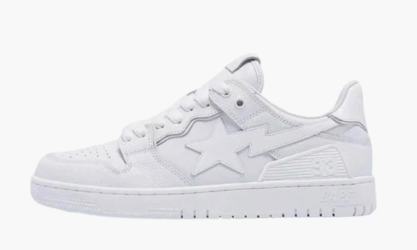 A Bathing Ape BAPE SK8 Sta Triple White Patent Leather