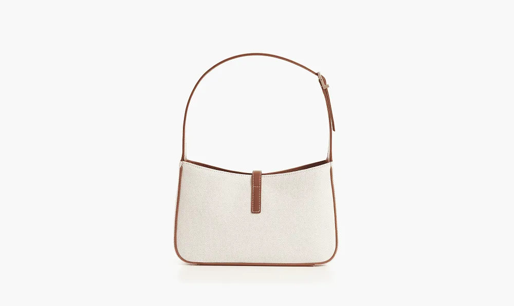 Saint Laurent Le 5 À 7 Canvas Shoulder Bag Grey/Brick