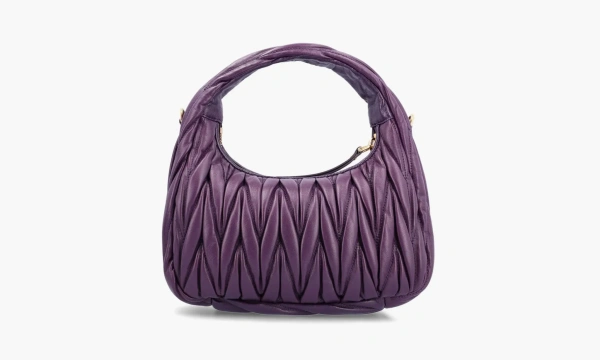 Miu Miu Wander Matelasse Nappa Leather Hobo Bag Violet 