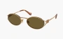 Miu Miu Eyewear Logo Round-frame Sunglasses Gold 