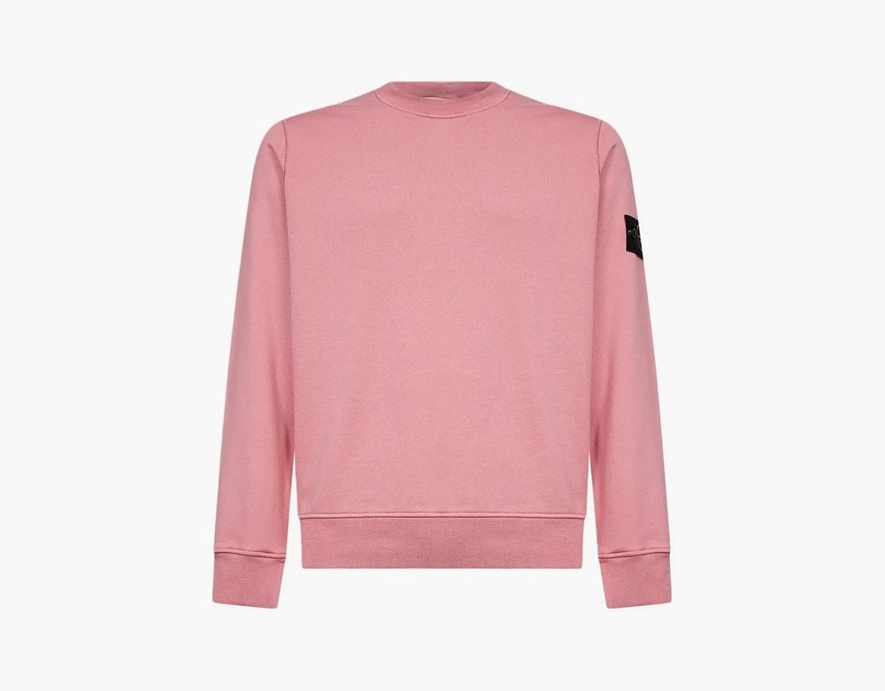 Stone Island Organic Cotton Crewneck Sweatshirt Oleander