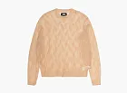 Stussy Loose Knit Cross Cable Sweater Sand