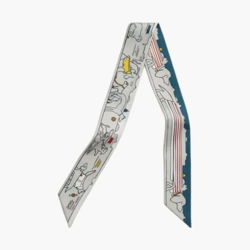 Hermes Silk Scarf Grey