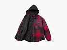 Supreme Quilted Lined Hooded Flannel Shirt Red Plaid