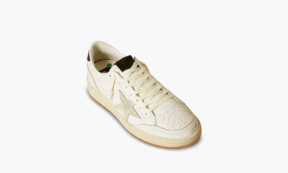 Golden Goose Ball Star White Black Heel