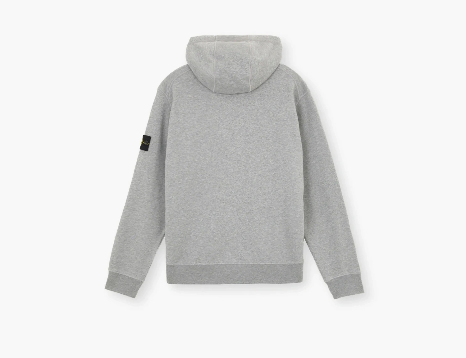 Stone Island Organic Cotton Fleece Hooded Sweatshirt with Drawstring Hood and Zip Dust Grey Melange 