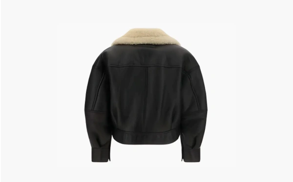 Acne Studios Leather Shearling Jacket Black  Acne Studios Leather Shearling Jacket Black