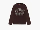 Stussy 2 Tone Cotton Mesh Crew  Black