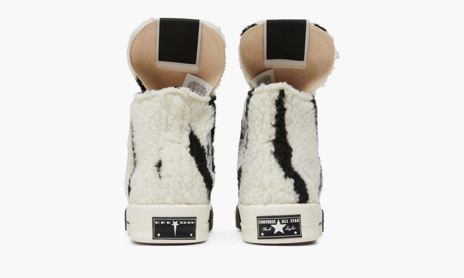 фото Rick Owens X Converse Chuck Taylor Drkshdw "Sherpa Zebra Print" (Rick Owens DRKSHDW)-A03943C