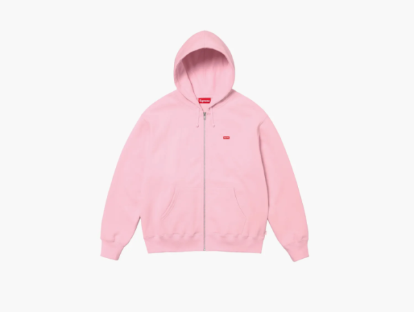 Supreme Small Box Zip Up Hooded Sweatshirt Light Pink 