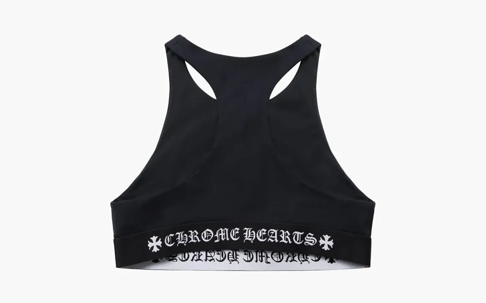  Chrome Hearts Black Embroidered Band Sports Bra Black