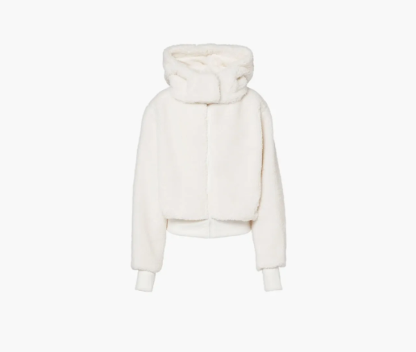Alo Yoga Foxy Sherpa Hooded Jacket Ivory 