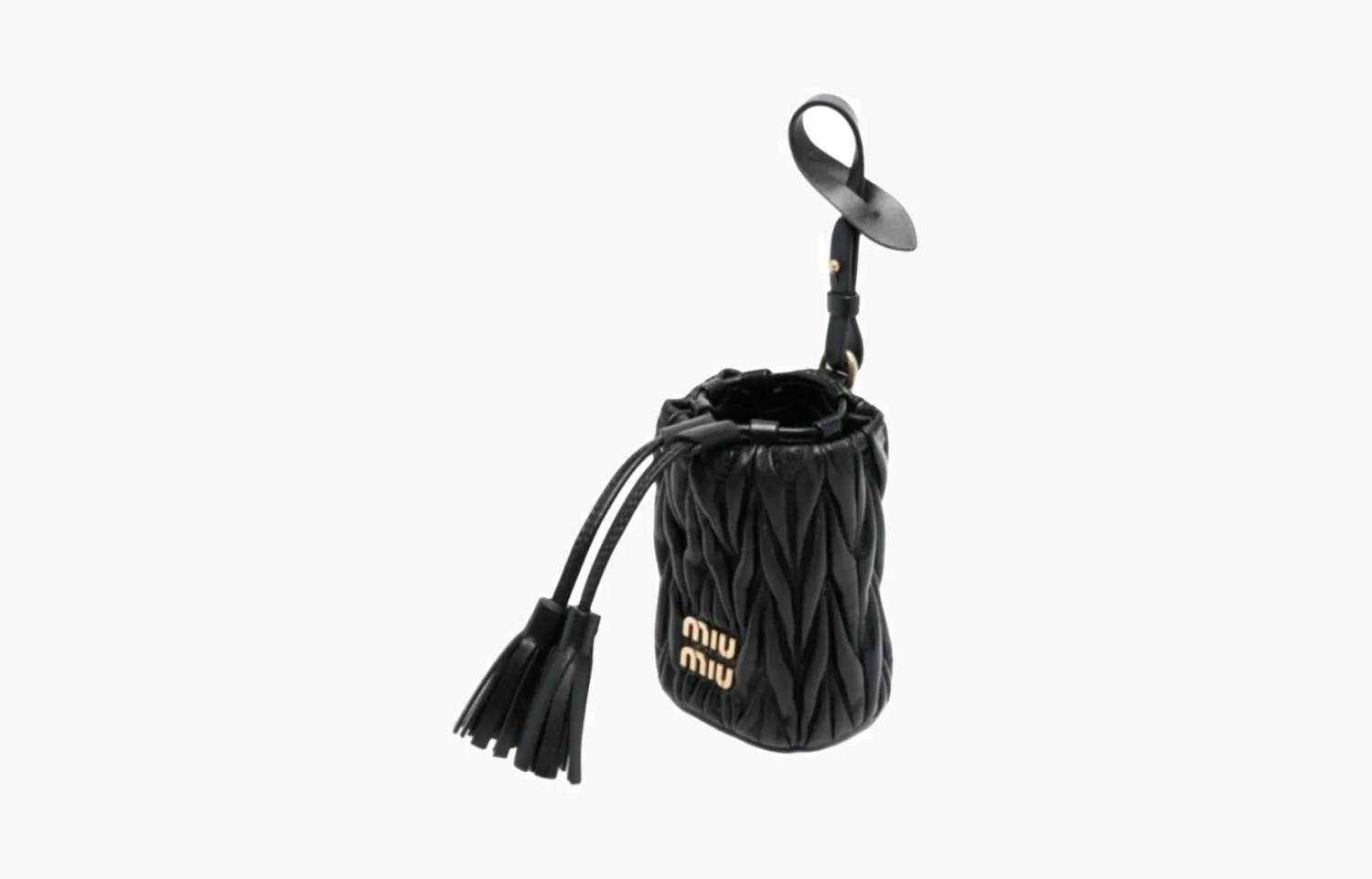 Miu Miu Matelassé nappa leather micro bag "Black" 