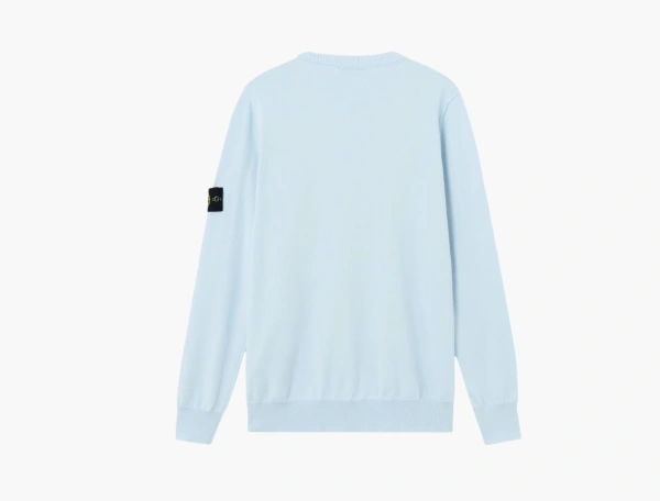 Stone Island Soft Organic Cotton Crewneck Sweater Sky Blue 