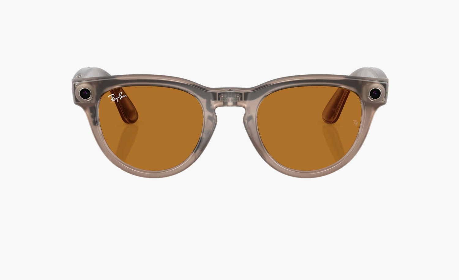 Ray-Ban Meta Headliner Shiny Warm Stone Clear/Saffron Yellow Transitions 