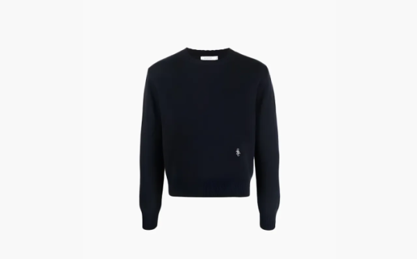 Sporty & Rich Logo Embroidered Crewneck Jumper Navy 