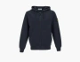 Stone Island Organic Cotton Fleece Hooded Sweatshirt with Drawstring Hood and Zip Navy Blue 