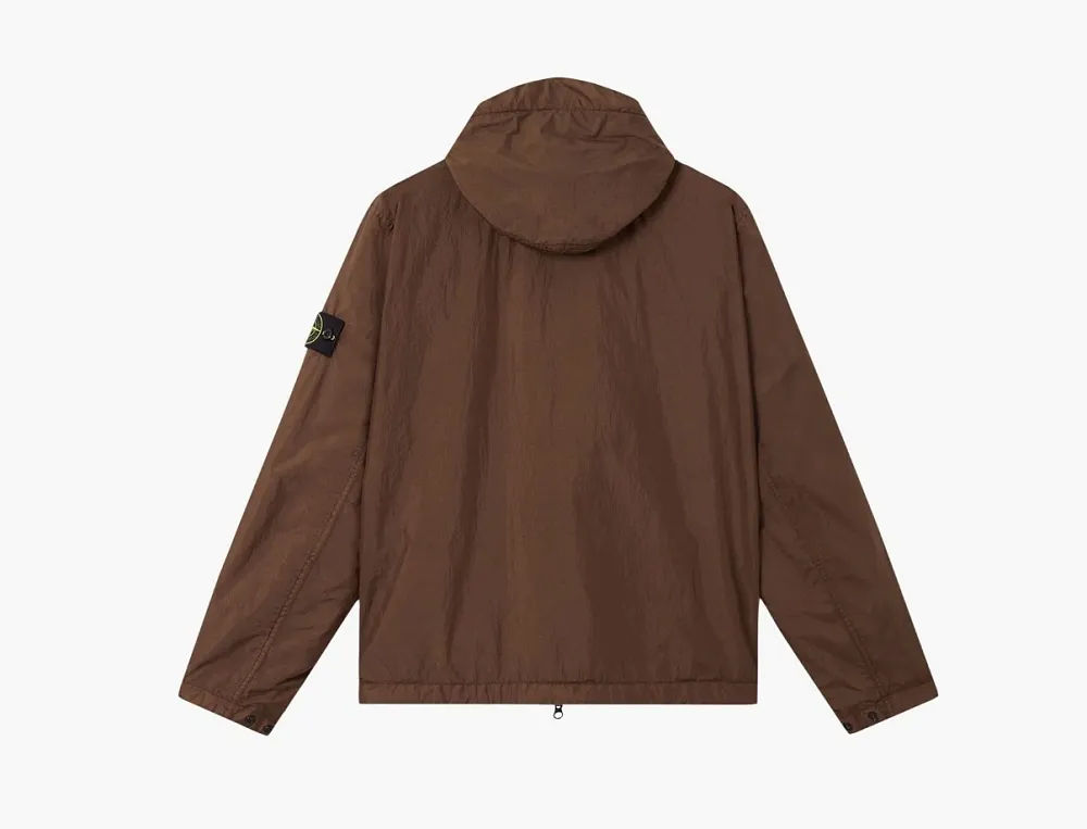 Stone Island Crinkle Reps NY Hooded Jacket Umber
