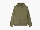 Stone Island Organic Cotton Fleece Hoodie Military Green