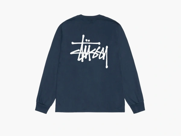 Stussy Basic Long-Sleeve Tee  Navy 