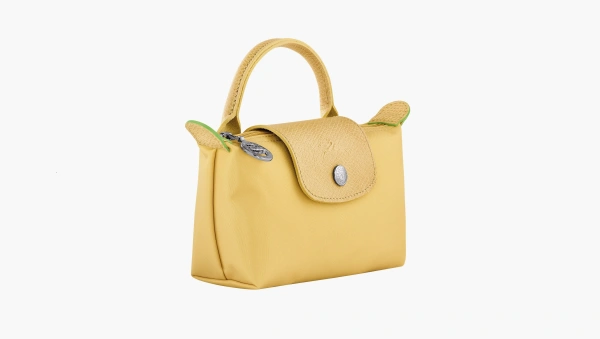 Longchamp Le Pliage Green Handle Pouch Wheat 
