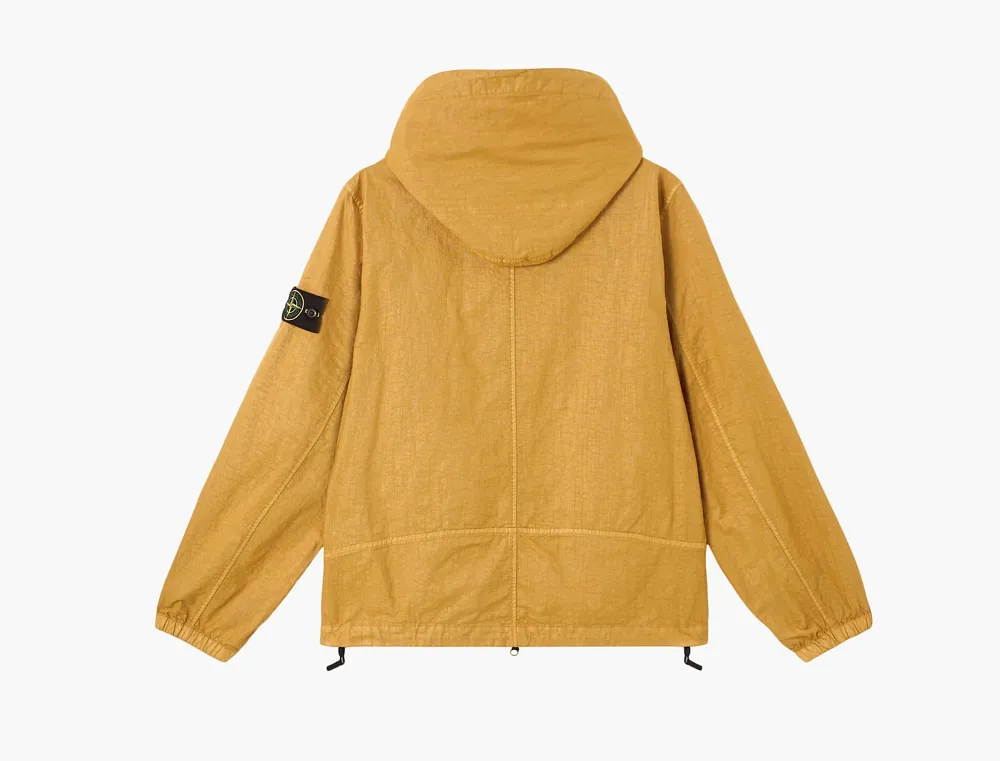 Stone Island Organic-Look Nylon Panama-TC Hooded Jacket Mustard