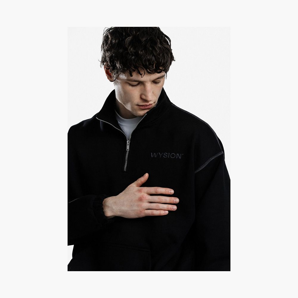 WYSION ZIP SWEATSHIRT ONYX BLACK