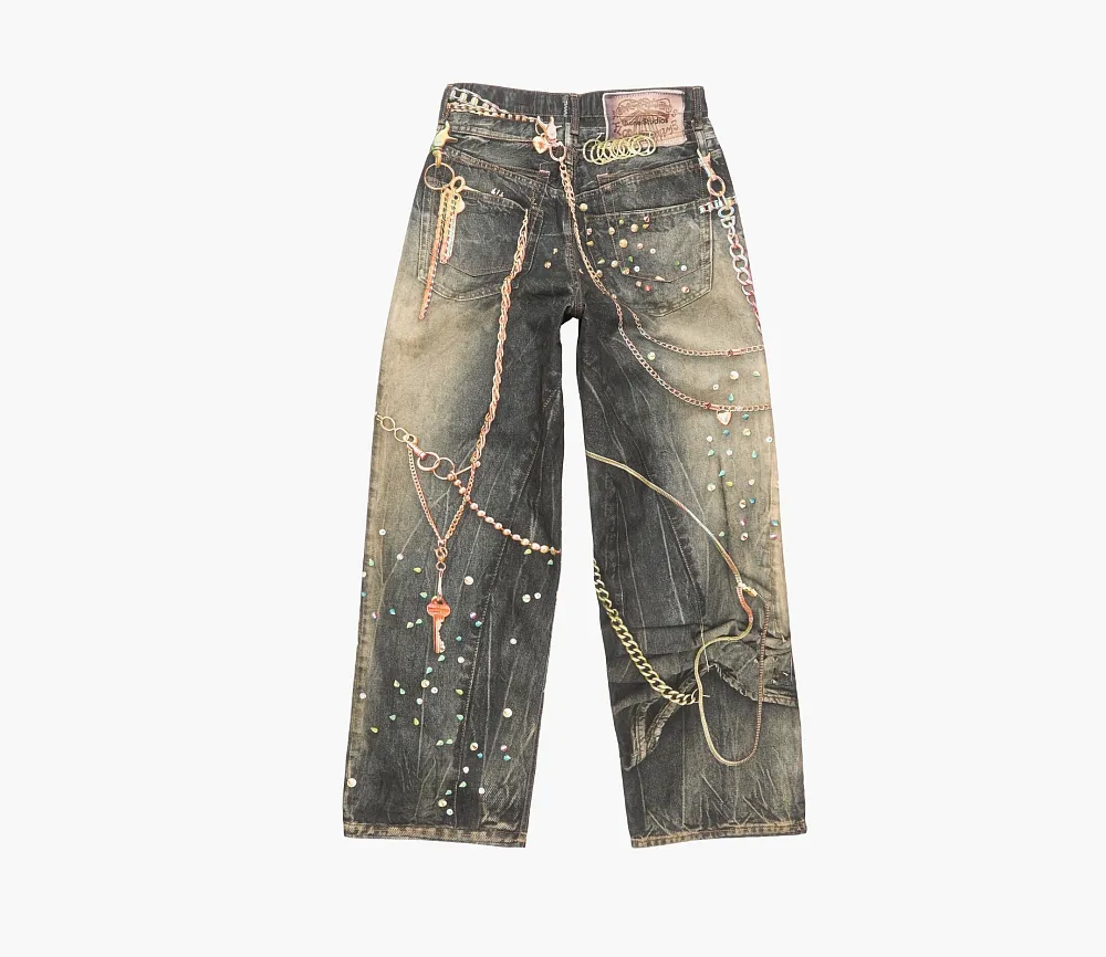 Acne Studios 1981 Loose Fit Jeans -Year of the Horse Black/Multi