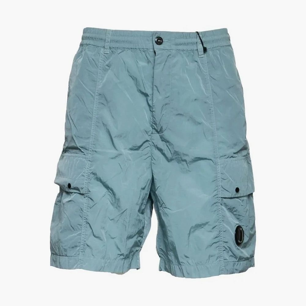 C.P. Company Lens Boxy Cargo Shorts Silver Blue