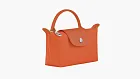 Longchamp Le Pliage Green Handle Pouch Orange Carrot