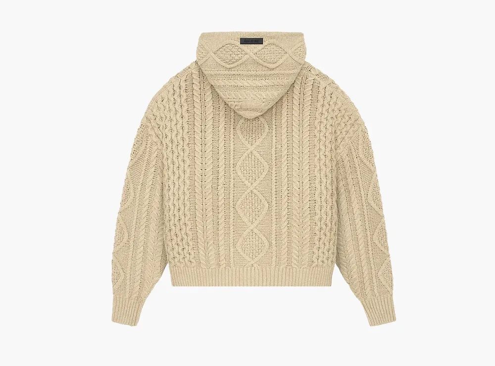 Fear of God Essentials Cable Knit Hoodie Gold Heather