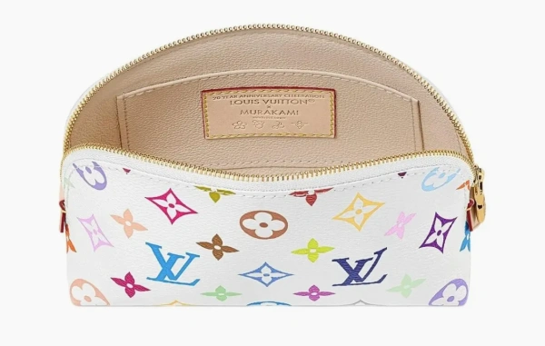 Louis Vuitton x TM Monogram Multicolor Cosmetic Pouch PM White 