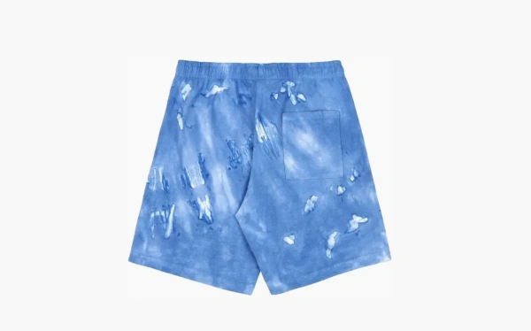 Sporty & Rich Serif Logo Embroidered Tie Dye Gym Short Hydrangea/White 