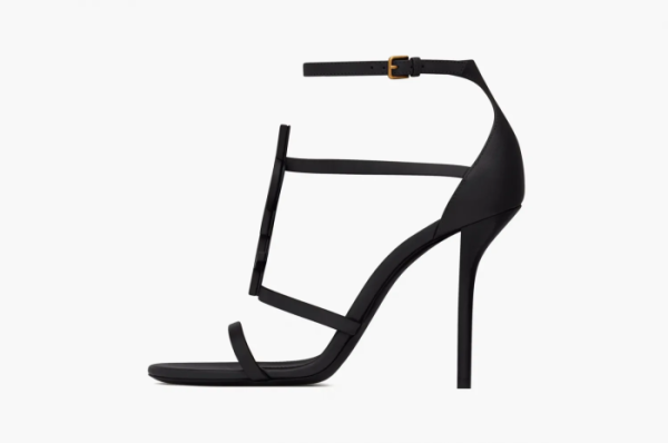 Saint Laurent Cassandra Sandals In Smooth Leather Black 