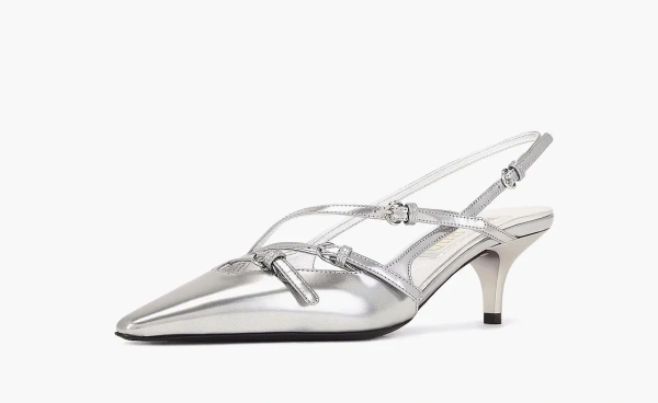 Miu Miu Patent Leather Slingbacks With Buckles Metal 