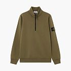 Stone Island Organic Cotton Fleece Half-Zip Sweatshirt Military Green