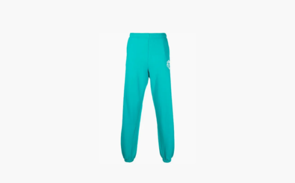 Sporty & Rich Crest Cotton Track Pants Turquoise 