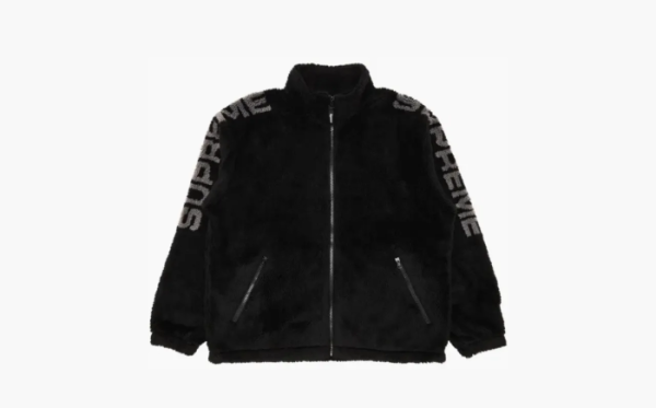 Supreme Shoulder Logo Fleece Jacket Black 