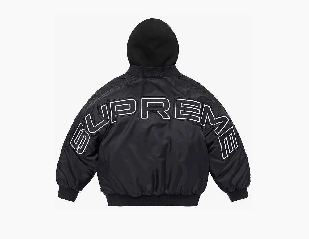 Supreme Hooded Stadium Jacket Black