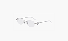 Gentle Monster Metal Gemstone Oval Eyeglass Frames Unisex Silver