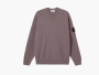 Stone Island Light Raw Hand Organic Cotton Crewneck Jumper Purple Grey 