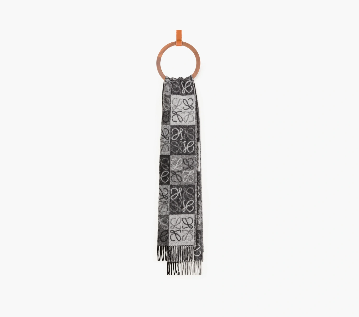 Loewe Scarf In Wool and Cashmere Black/White 
