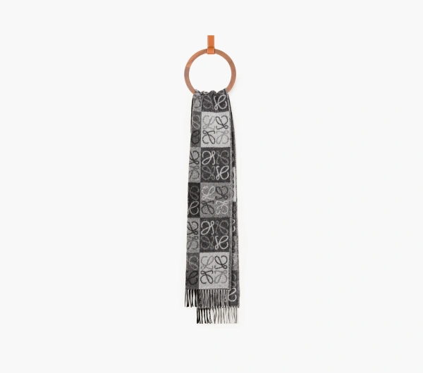Loewe Scarf In Wool and Cashmere Black/White 